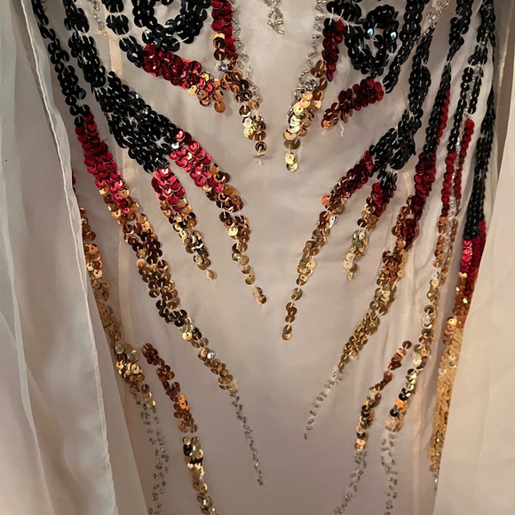 Custom flame sequin gown - Picture 3 of 9